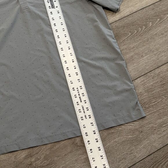 Travis Mathew Golf Polo Mens Large Gray Performance Splatter Graphic Print - Picture 3 of 6